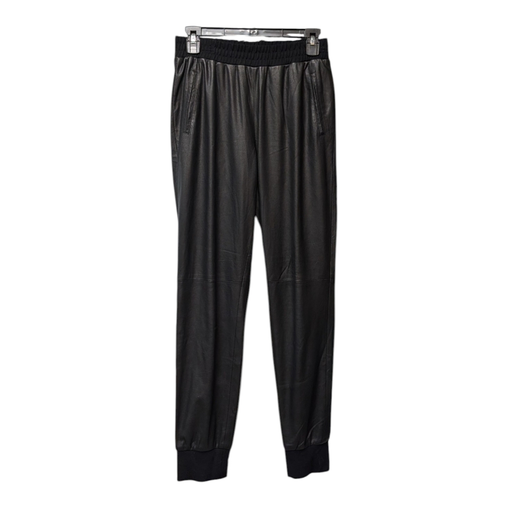 BCBGMaxAzria Black Faux Leather Joggers - Picture 3 of 5